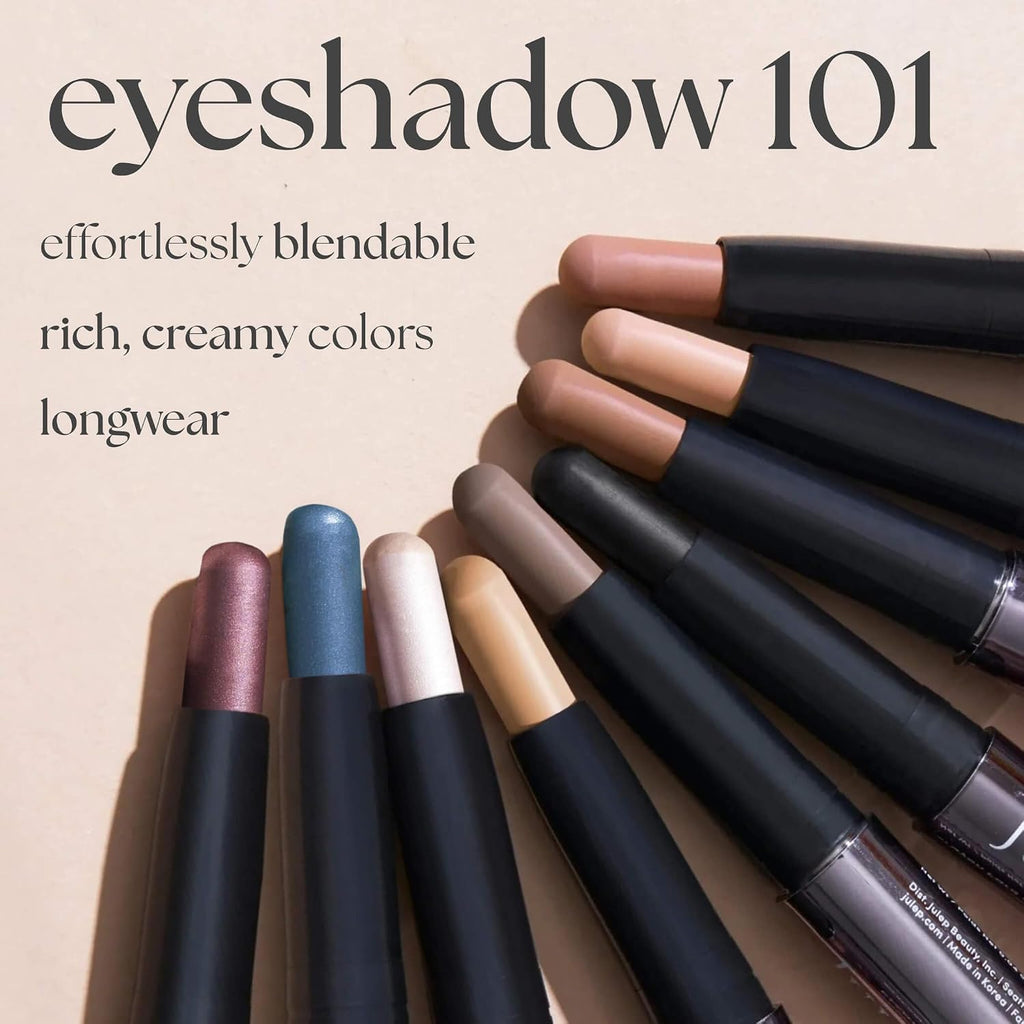 Eyeshadow 101 Cream-To-Powder Waterproof Eyeshadow Stick – Rose Shimmer – Long-Lasting, Buildable, Crease-Proof, Cruelty Free, Shimmer Finish with Built-In Smudger