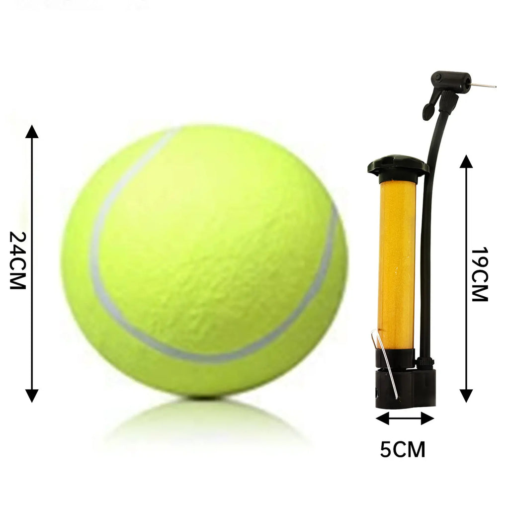 9.5 Inch Giant Tennis Ball for Dogs, Interactive Fetch Toy with Air Pump Included, Durable Outdoor Play Ball for Large & Medium Dogs