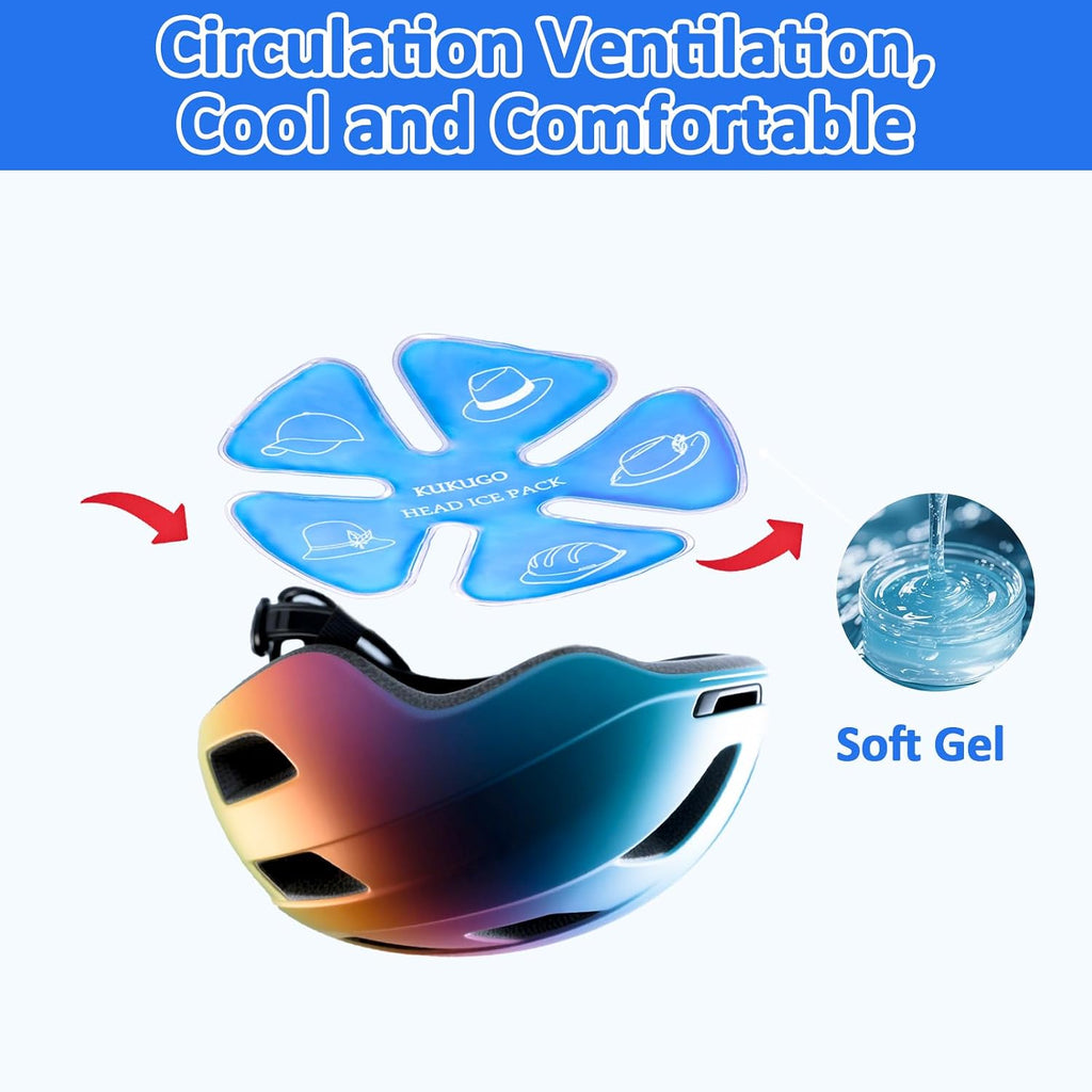 Ice Pack for Hard Hat & Helmet – Reusable Gel Cooling Insert for Baseball Cap, Summer Heat Relief, Keep Head Cool for Outdoor Work, Construction & Sports (2 Pack, Blue)