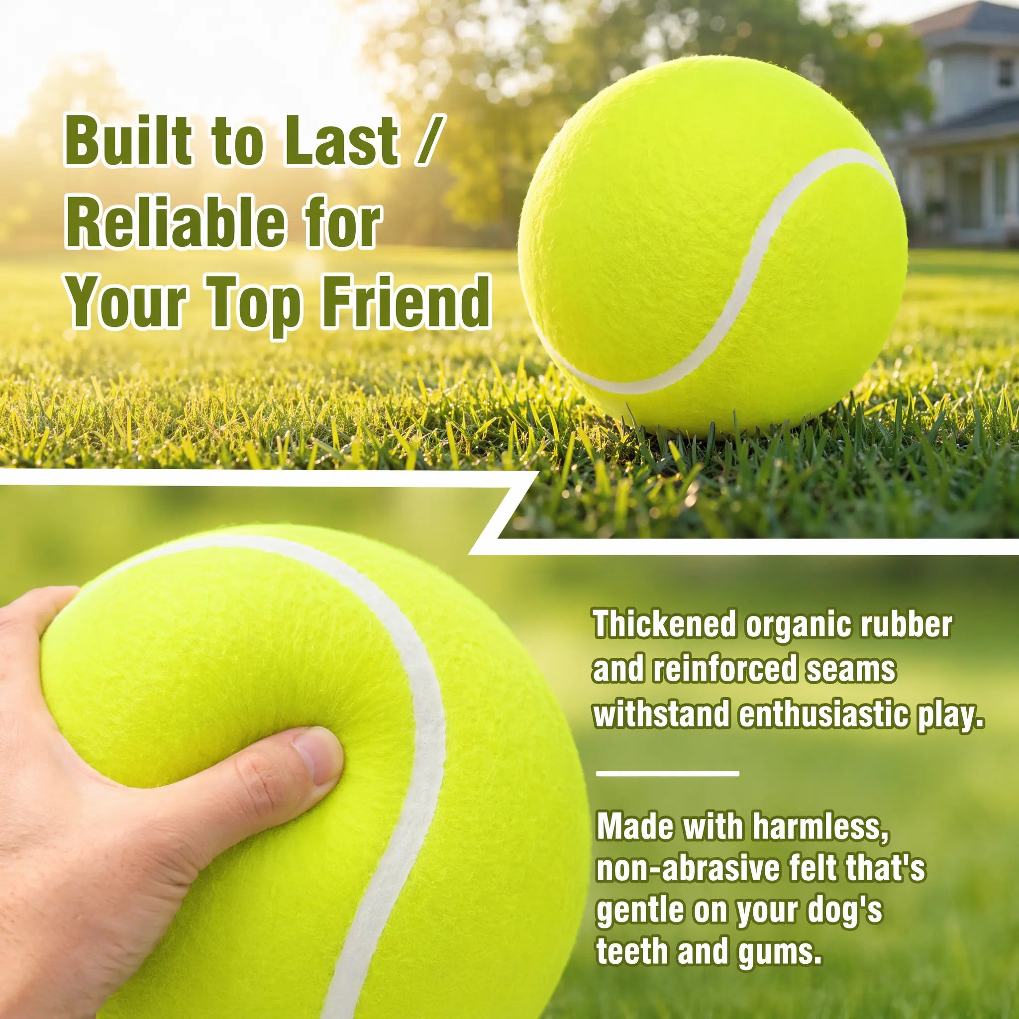 9.5 Inch Giant Tennis Ball for Dogs, Interactive Fetch Toy with Air Pump Included, Durable Outdoor Play Ball for Large & Medium Dogs